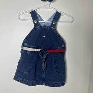 Vintage Tommy Hilfiger Baby Denim Overall Dress 6–12M Logo